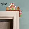 Snowman Door Frame Art Christmas Topper, Wooden Corner Sign, Santa Gingerbread Rustic Holiday Accents Man Decor for Home Party Decoration Decorations
