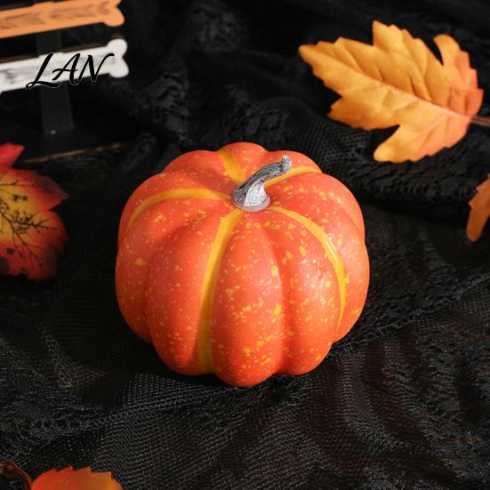 Декоративные тыквы для осенней вечеринки, Thanksgiving, Искусственное украшение тыквой, Фермерский стиль, Сезон урожая, Поддельная, Прочный пластик, Для помещений