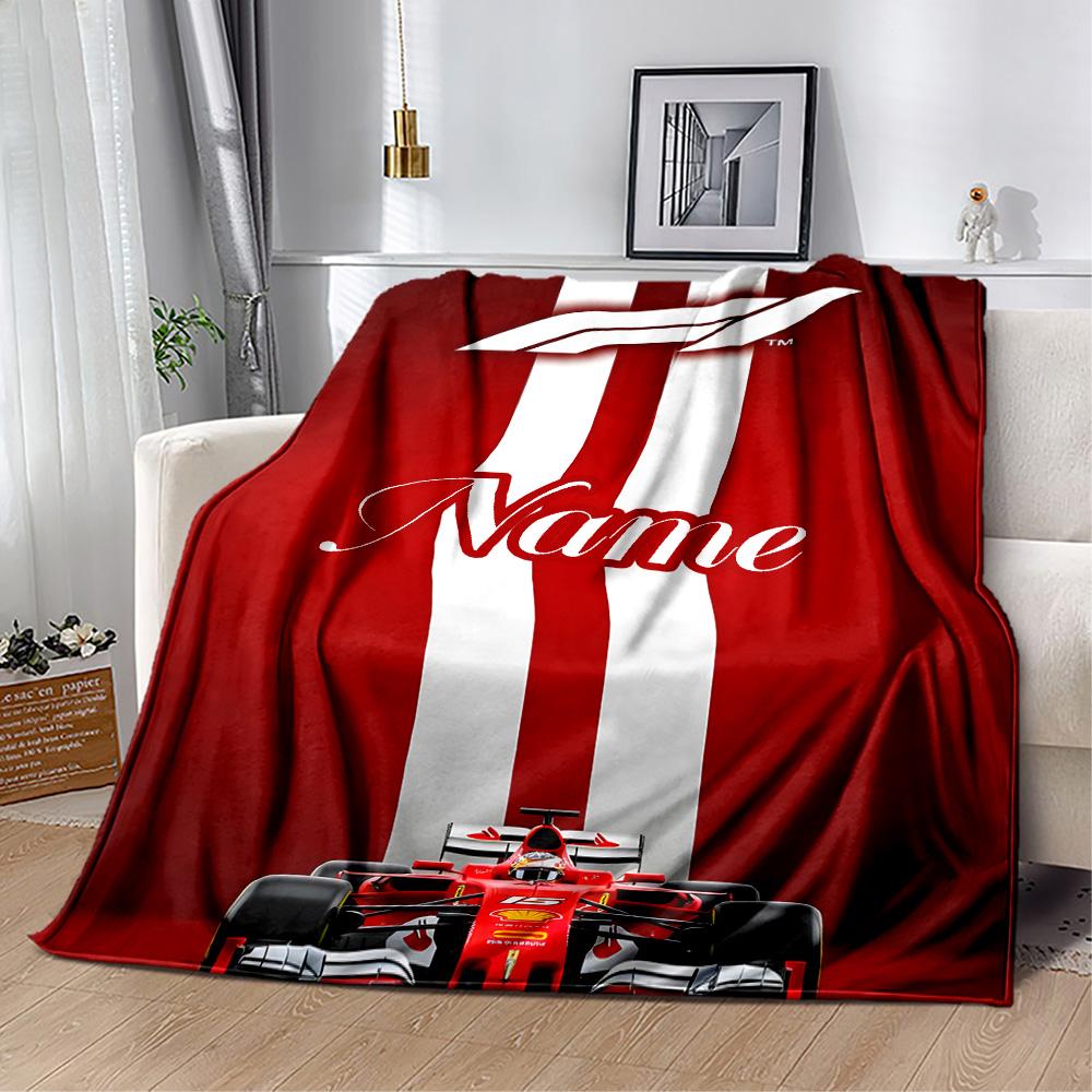 F1 Team Profile Personalized Name Blanket Multi-purpose Customizable Blanket Soft & Cozy Suitable for Couch Nap Seaside Office Four Seasons Universal