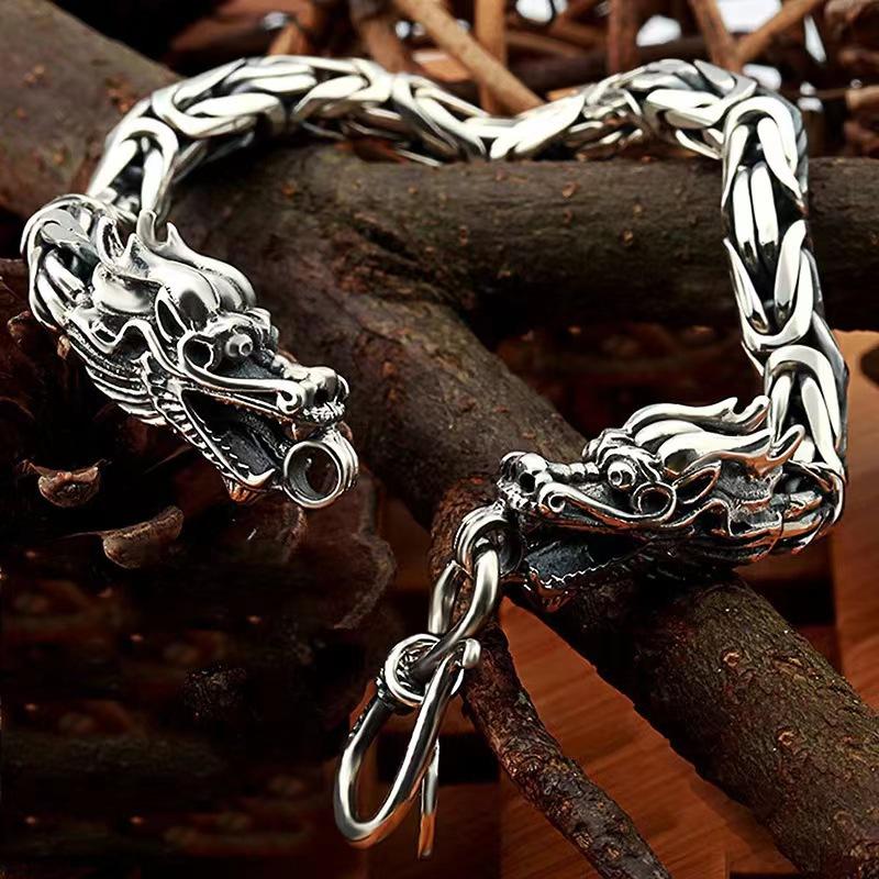 European and American new hot-selling men's retro double-headed keel bracelet Gothic bracelet, punk faucet bracelet
