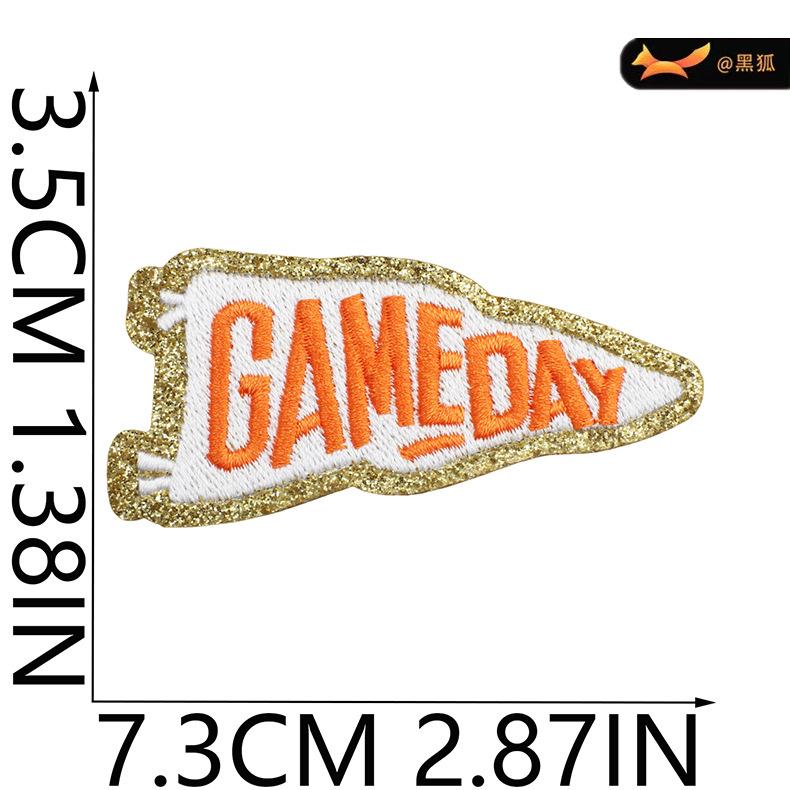 Black Fox Glitter Powder Football Chenier Embroidery Cloth Sticker Baseball Uniform Decoration Diy Patch