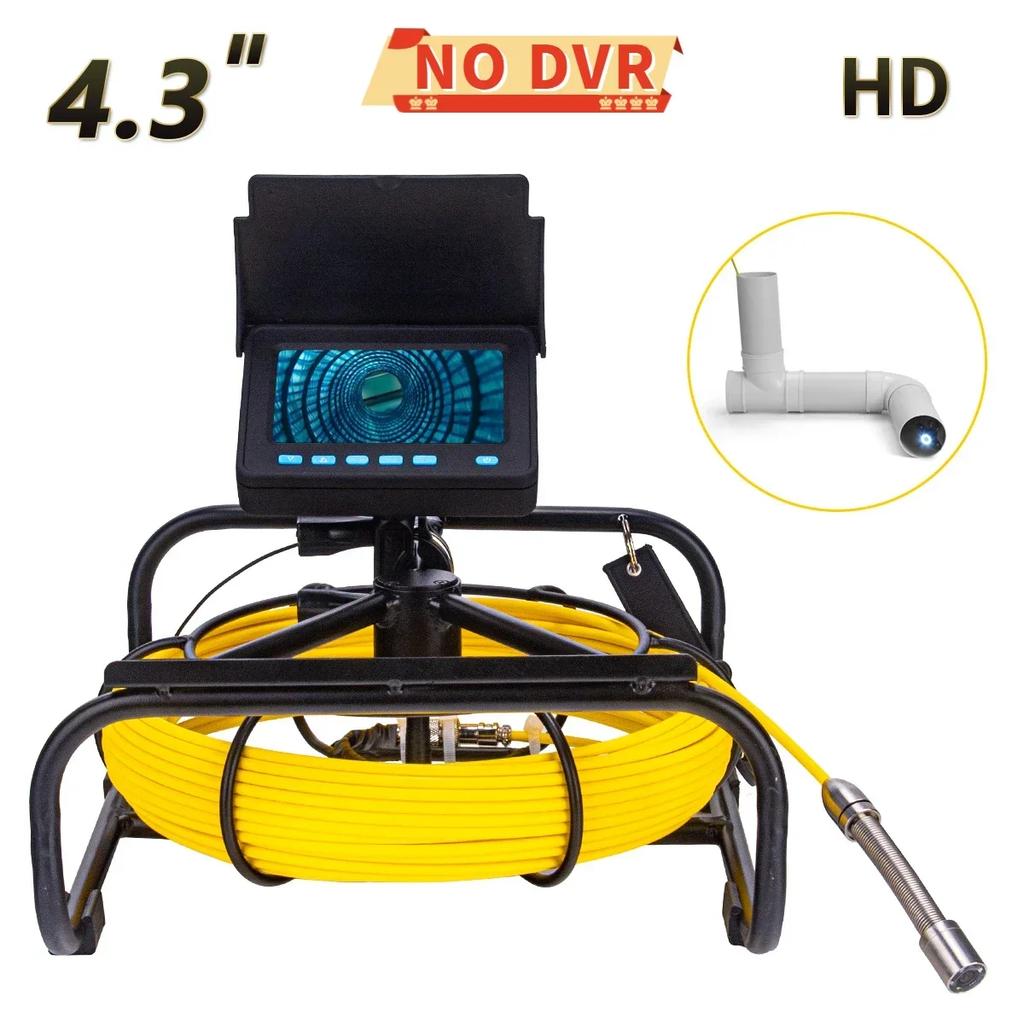 Pipe Inspection Camera 17mm Len 4.3'' TFT LCD Monitor 6pcs LEDs with DVR 16GB FT Card Industrial Endoscope IP68 8500MHA Battery