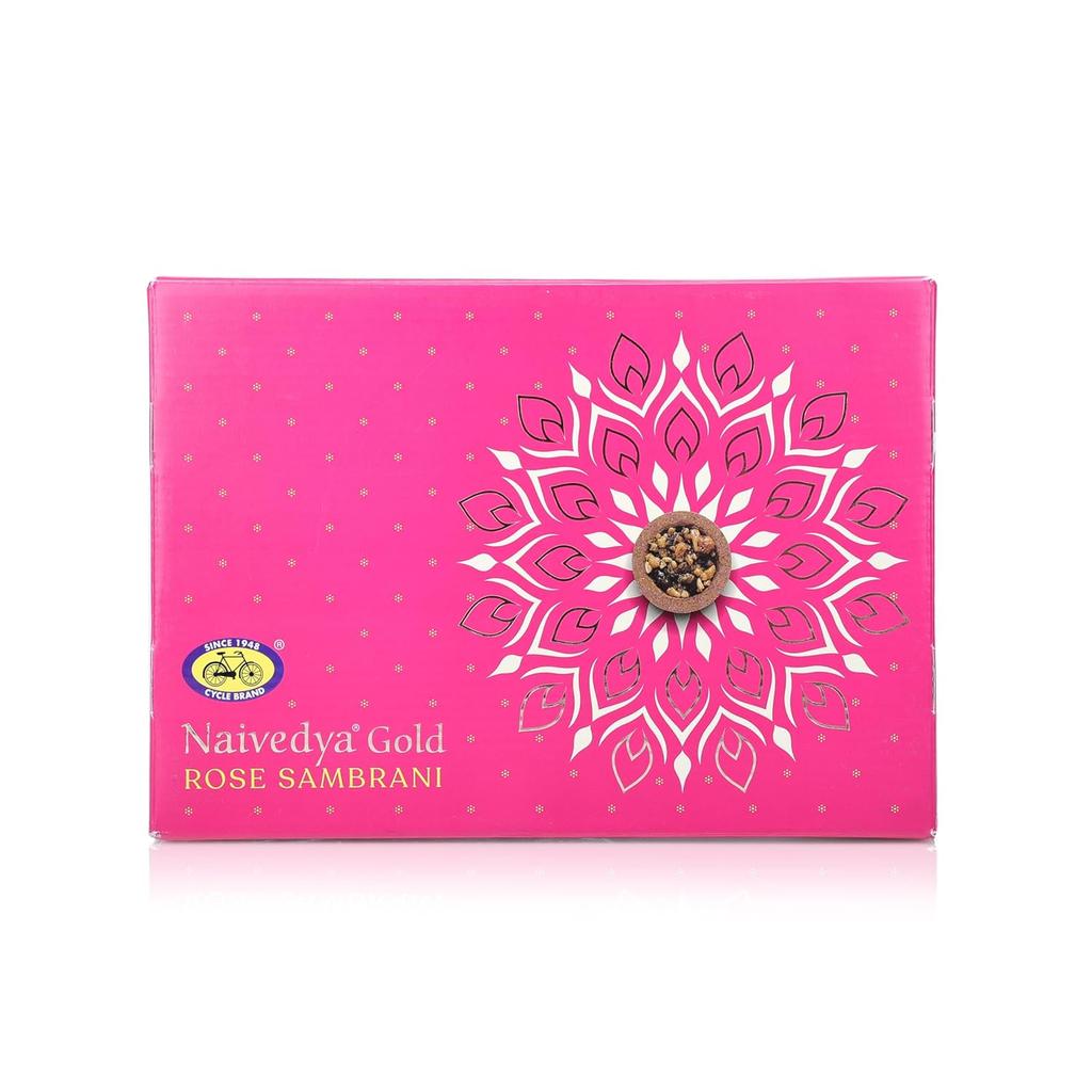 Cycle Pure Naivedya Gold Rose Sambrani Dhoop Cups 18 шт. с подставкой без угля для Пуджи