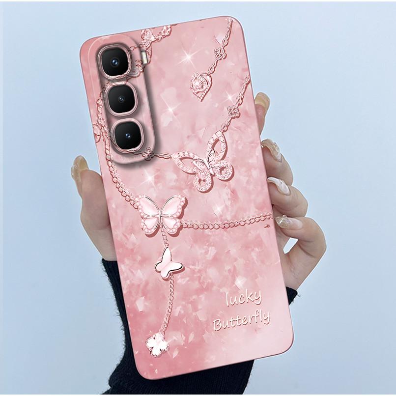 Чехол для Infinix Hot 60 Pro Plus Модный Простой Цветок Жидкий Силикон Защита Камеры Чехол Для Infinix Hot 60 Pro+ Capa