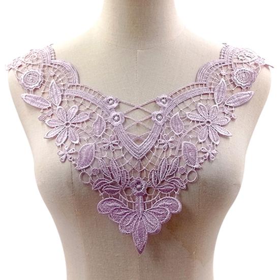 Yousheng Embroidered Lace Collar Hollow Out Lace Fabric Trim Applique Neckline Women Lace Collar Applique for DIY Sewing Supplies Wedding Dress