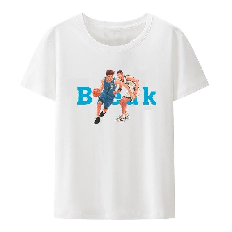 Футболка унисекс Y2k, футболка из чистого хлопка с короткими рукавами SLAMDUNK с буквенным принтом, дышащая, удобная и минималистичная