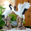 Cartoon Fairy Crane Figurine Mini Crane Resin Ornament Holiday Gift Crane Garden Statue  Bedroom