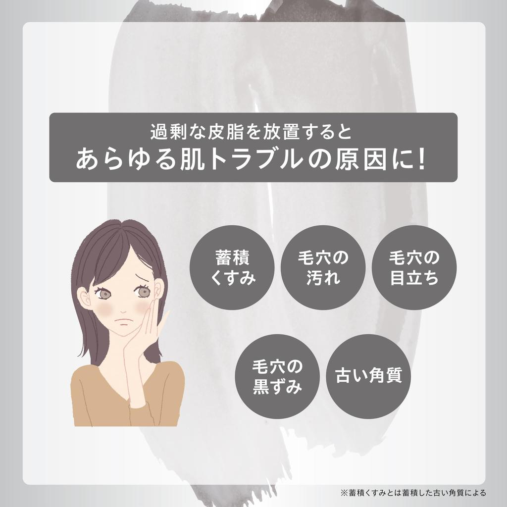 ONE BY KOSE Face Wash Pore Double Black Washer Body 140 г Sebum Dullness Dead Skin Clay