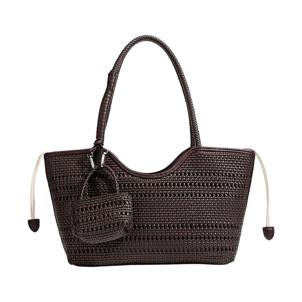 Fashion Handmade Hollow Niche Shoulder Underarm Bag Seaside Beach Woven Bag Large Capacity Portable Tote Bag