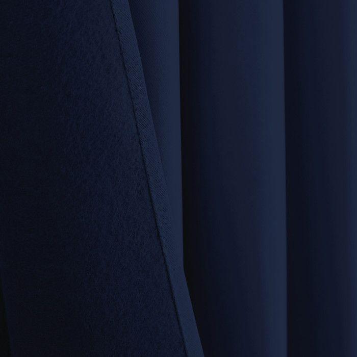 Звукоизолирующая и тепловая плотная штора на флисовой подкладке "Арктика" Midnight Blue