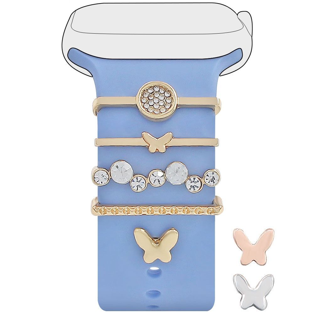 Металлический ремешок для часов, орнамент, браслет, подвески, модное декоративное кольцо, ремешок, аксессуары