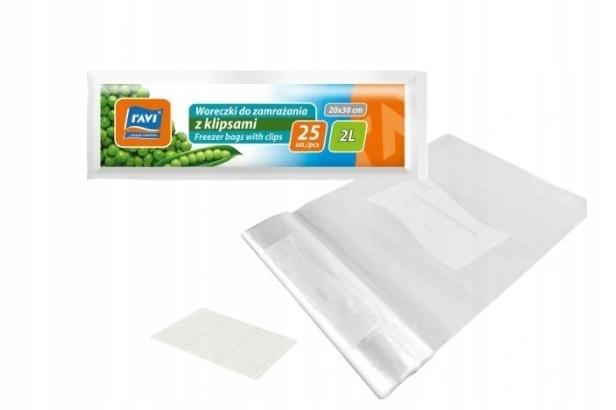Freezer bags with clip 2l 25 pcs