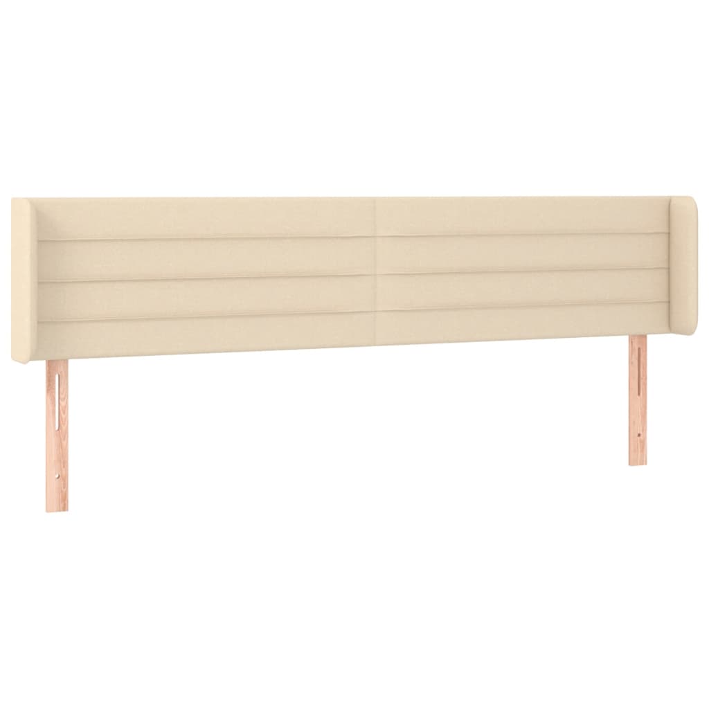 Headboard with Ears Cream 183x16x78 88 cm Fabric