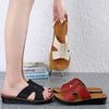 Women's Sandals Leather Black Pure Color Slope and Indoor and Outdoor Home Fancy Flip Flops