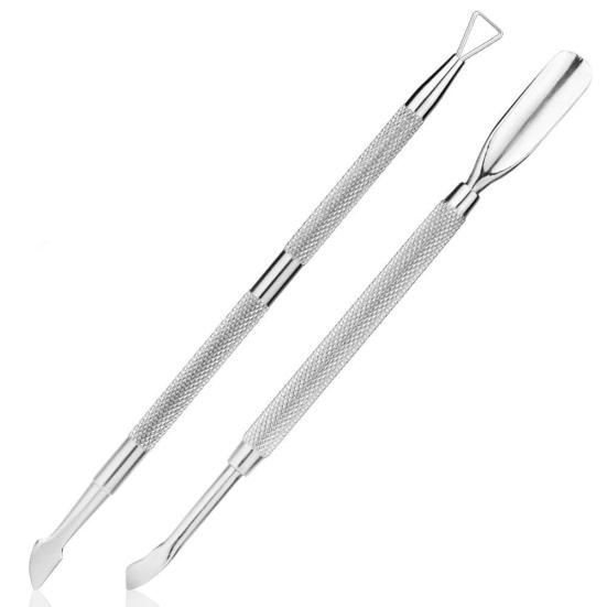 2Pcs Professional Triangle Dead Skin Remover Cuticle Pusher Nail Peeler Scraper