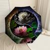 1PC lotus yin yang Automatic Open/Close Umbrella with Windproof, 8-Rib Sturdy Canopy, Durable Ribs, Fashionable Design1231A