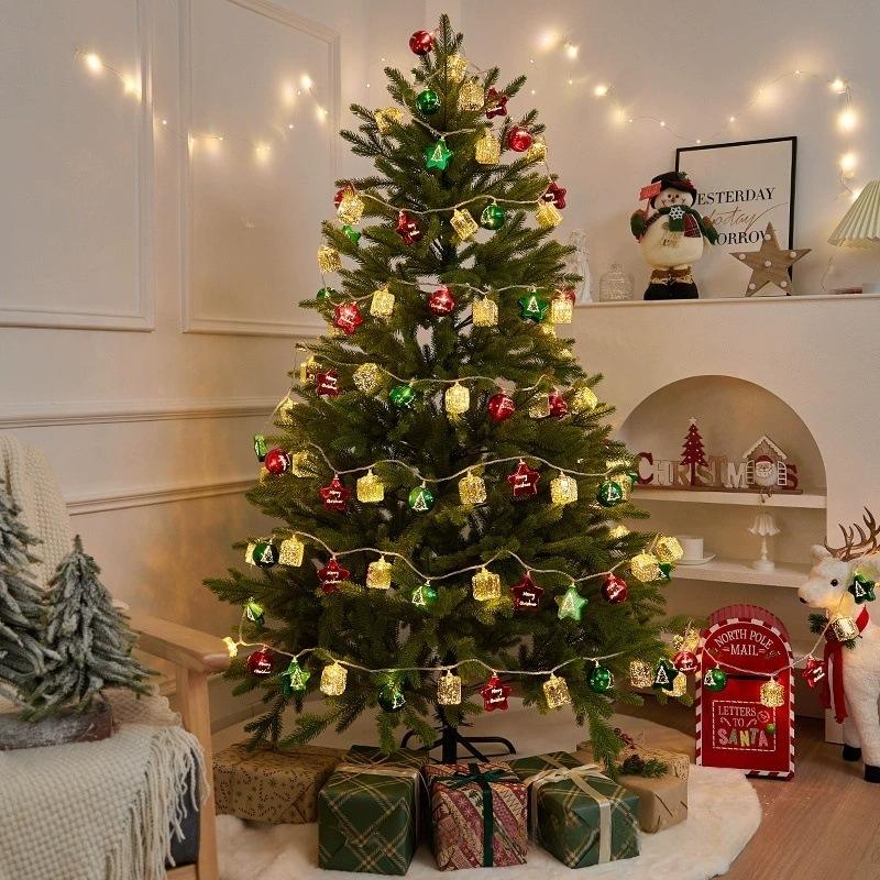 Горячая распродажа гальванизированное Рождественское освещение фестивальная атмосфера мигающий шар цветные огни наружное украшение светодиодная звезда снежинка световая гирлянда