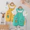 Boys' 2023 Summer Dinosaur Short-Sleeve Overalls Set - Two-Piece Outfit for Kids