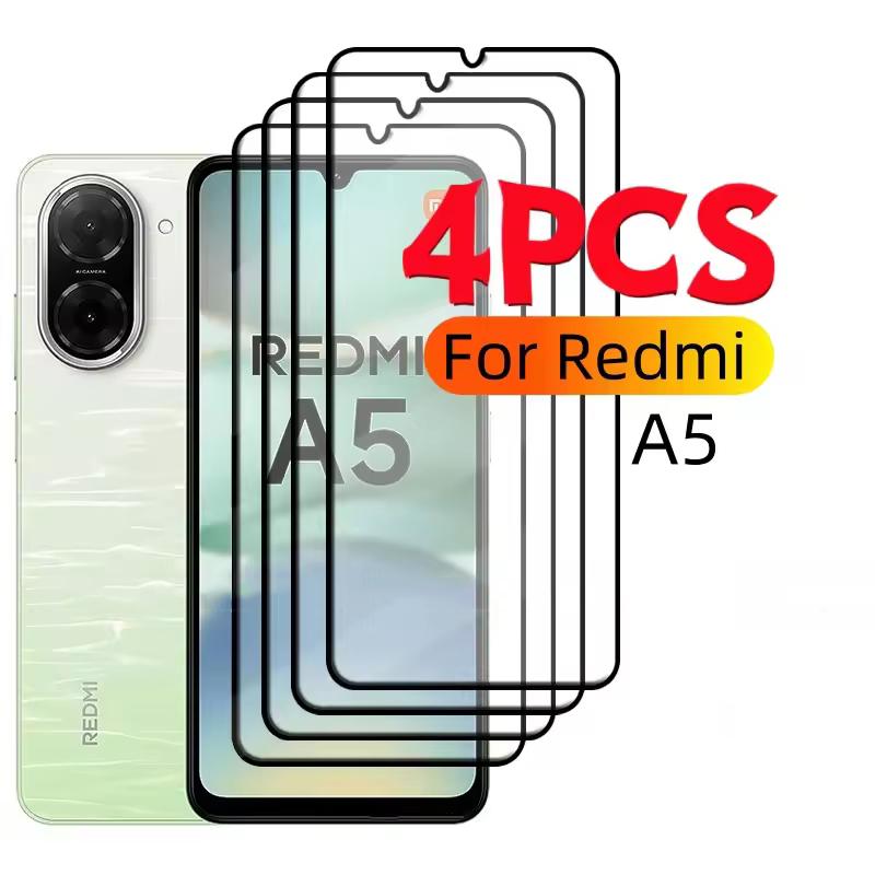 4 PCS For Redmi A5 Glass Xiaomi Redmi A5 Tempered Glass Full Cover Glue HD 9H For Screen Protector