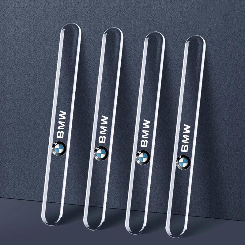 LJFJN1 4pcs Car Door Edge Protection Strips Anti Scratch Rearview Mirror Anti-collision Sticker For BMW 50th M X1 X3 X5 X6 X7 E30 E90