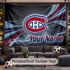 Wall Hanging Tapestry Custom NameMontreal Canadiens Pattern Personalized Printed Fabric Wall Decor