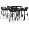 VidaXL 7-piece Bar Set Bistro Table and Chairs Pub Furniture Counter Set Home Bar Furniture 3057473