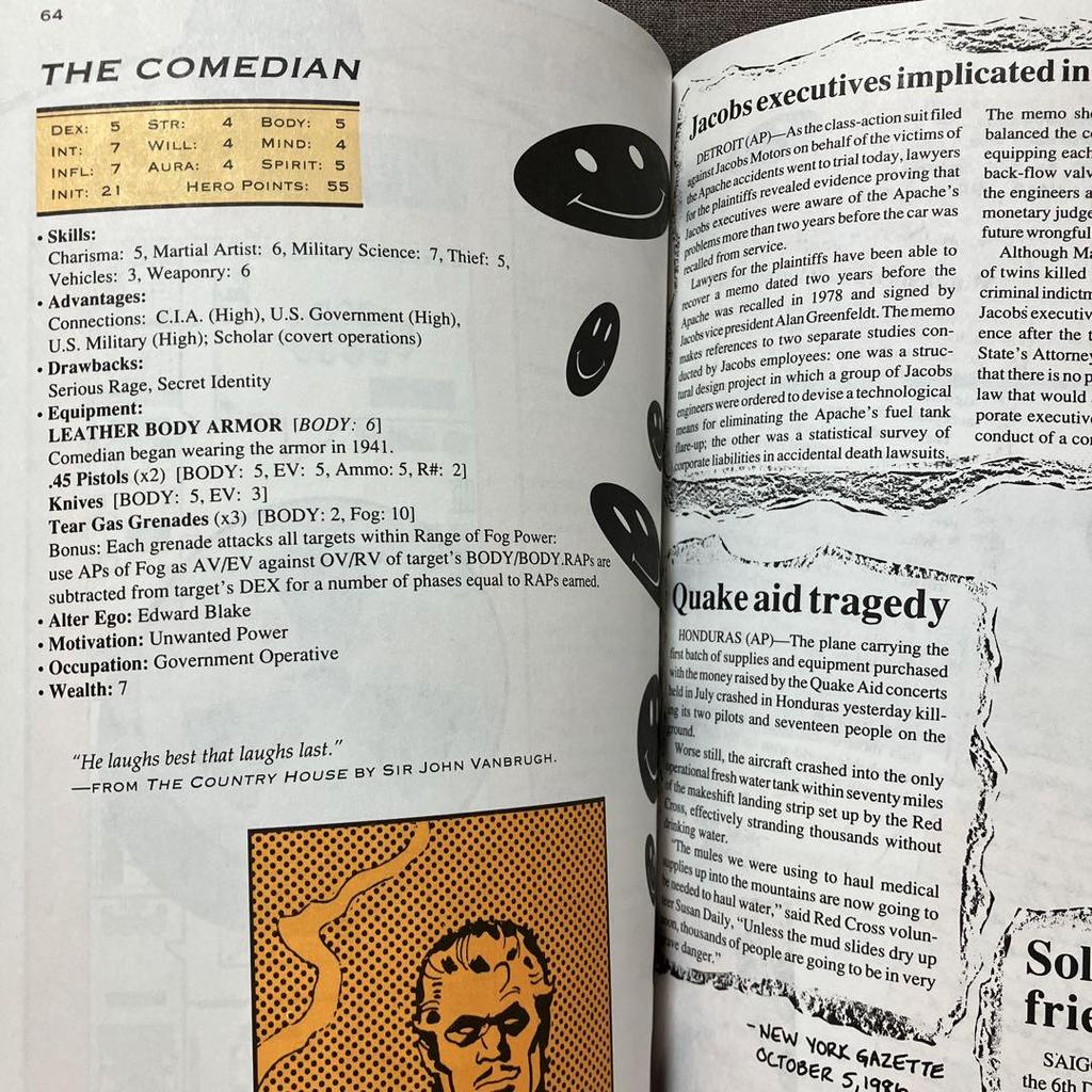 [USED] Watchmen Role Playing Game Sourcebook Rorschach American Comics