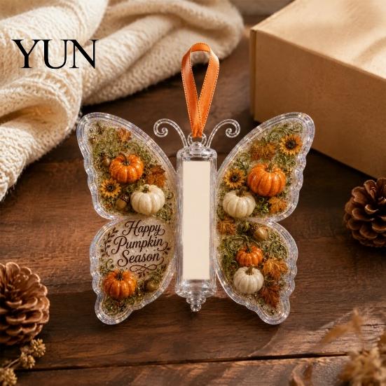 Creative Cash Present Box Acrylic Butterfly Gift Ornament, Christmas Halloween Money Holder with Clear Decorative Holiday Storage Compartment, Hanging