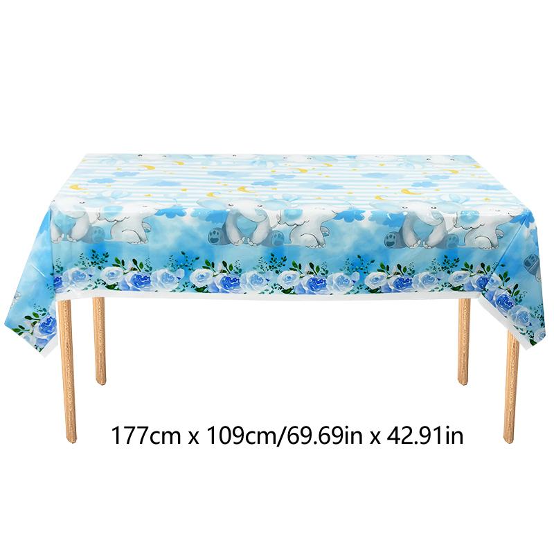 Синий Набор одноразовой посуды «Маленький слоненок» Бумажная тарелка Чашка Салфетка Детская вечеринка на 1-й день рождения Украшение Вечеринка для будущего ребенка