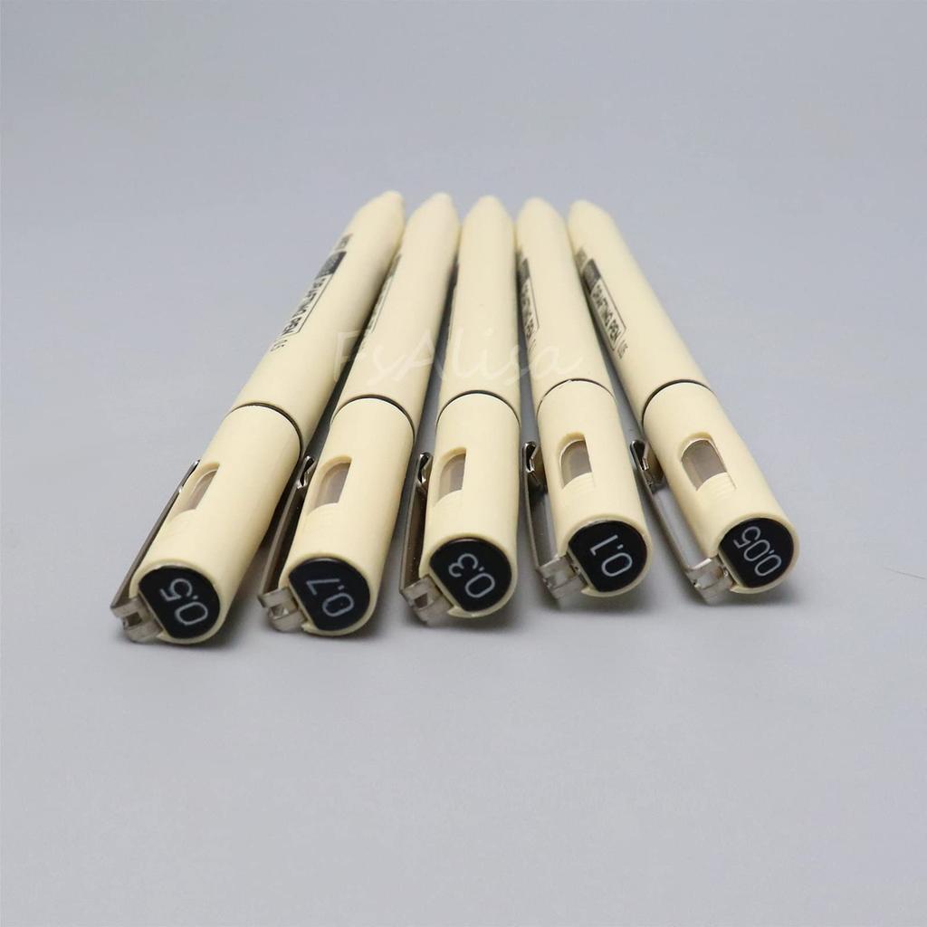 FsAlisa Milli Needle Line Set of for Line Sign Pen, Black, Water-Based, Pen, Waterproof, Ultra-Fine, 0.05-0.7mm Diameter, 5, Illustrations, Manga,