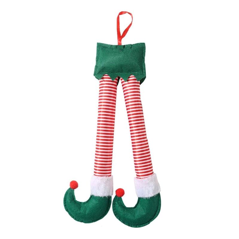 Автомобильный багажник Эльф Санта-Клауса Ноги Украшения Рождественский праздник Автомобильная вечеринка Декор Подарки