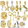 Серия Gold DIY Шармы Бусина Оригинальная Медь Инкрустированная Цирконием Подвески Солнце Леопард Подходят для Браслета Ювелирный Подарок Маркировка
