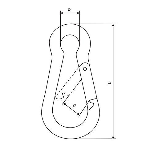 [DQ-PP] 9mm FEUERWEHR KARABINERHAKEN STANDARD - 10 Stück Karabiner verzinkt