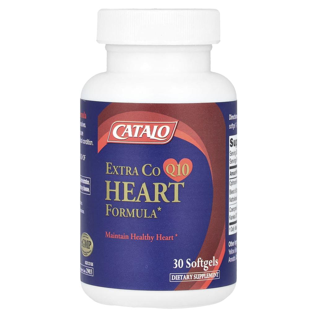 CATALO, Extra CoQ10 Heart Formula, with Nattokinase and Flaxseed Oil, 30 Softgels