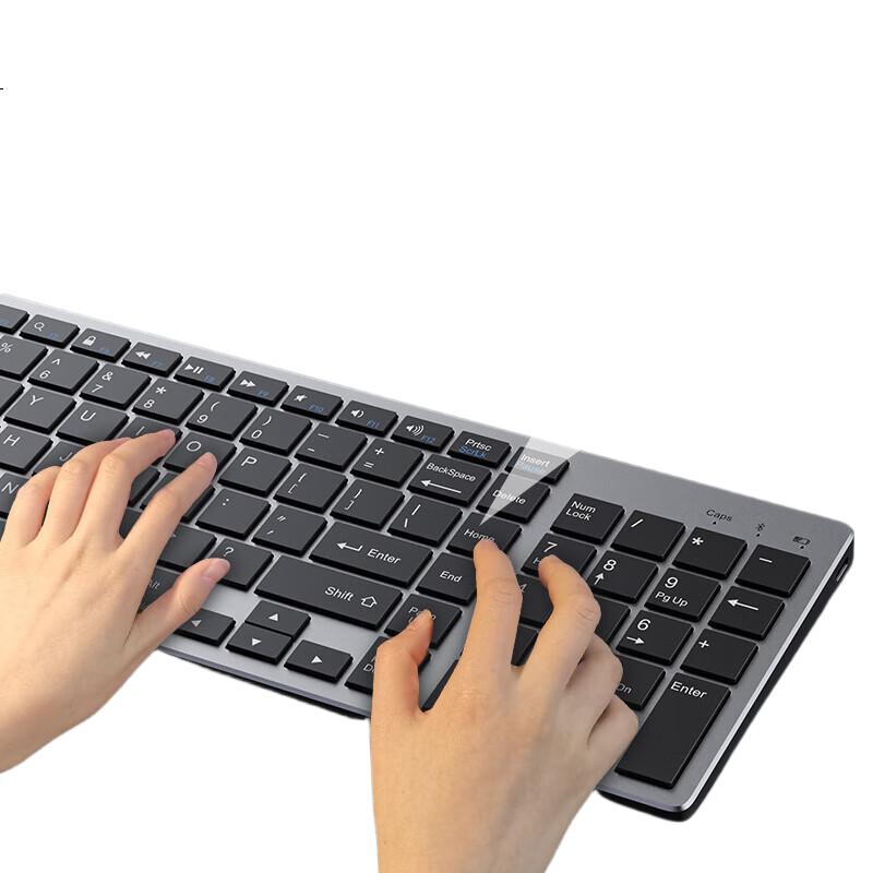 EWEADN Wireless Keyboard and Mouse Set Silent Bluetooth Dual-Mode Laptop Desktop Portable Keyboard and Mouse Combo