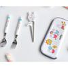 Pastel Miffy Idea Chopsticks Spoon Fork Case Set, Mixed Colors, Spoon + Fork + Correction Chopsticks + Case, Korean Popular Tableware