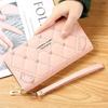 New Long Short Wallet Women's Fashion Credit Card Bag Purse Zipper Handbag Embroidered Heart Mobile Phone Money Coin Bag Case