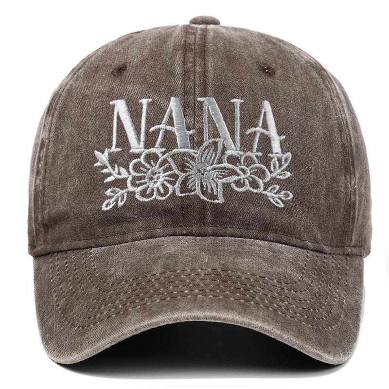 Стильная вышитая washed бейсболка Nana: Универсальная, стильная, регулируемая панама для защиты от солнца