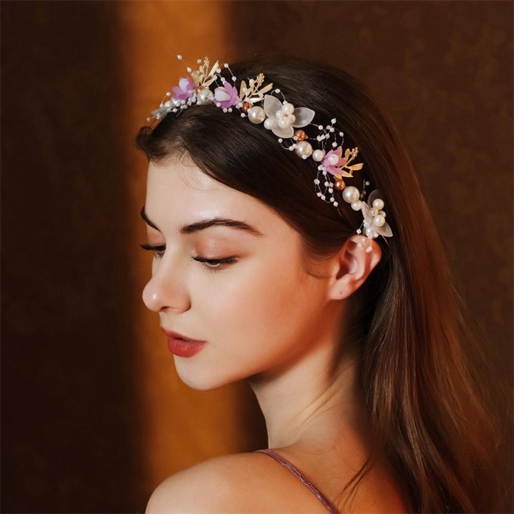 Flower Tiaras Flower Wreath Fairy Crown Elegant Girls Crown Headband Children's Headwear