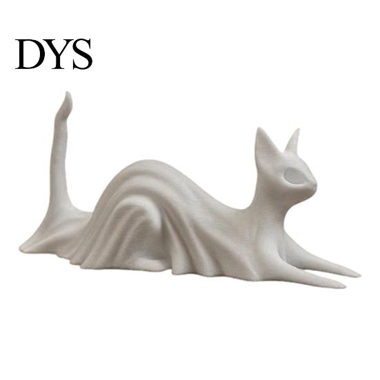 Прочный Декоративный Элемент для Стола 3D Печатный Кот-Призрак Друг, Милая Фигурка Китти на Хэллоуин для Маленькой Книжной Полки, Статуэтки для Полки в Офисе, Жутковатый