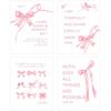 Coquette wall decor teen girl room pink bow wall art decor poster pirational Bible Verses Bow Wall Deco 10x8 inches 4pcs (unframed)