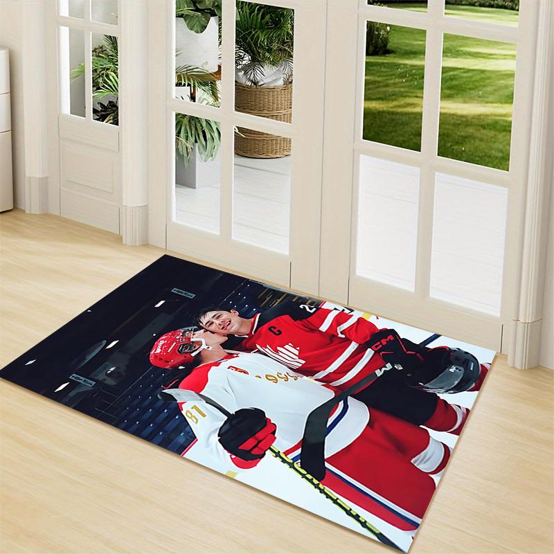 Hockey Celebration Moment Carpet Rug Soft Washable Anti Slip Home Living Room Sofa Mats Personalized Christmas Rug