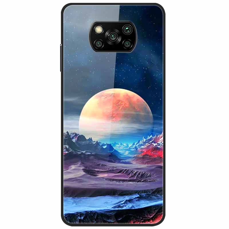 For Poco X3 Pro Case Fashion Cute Tempered Glass Luxury Coque Covers for Xiaomi Poco X3 NFC Cases PocoX3 X 3 Bumper Protector