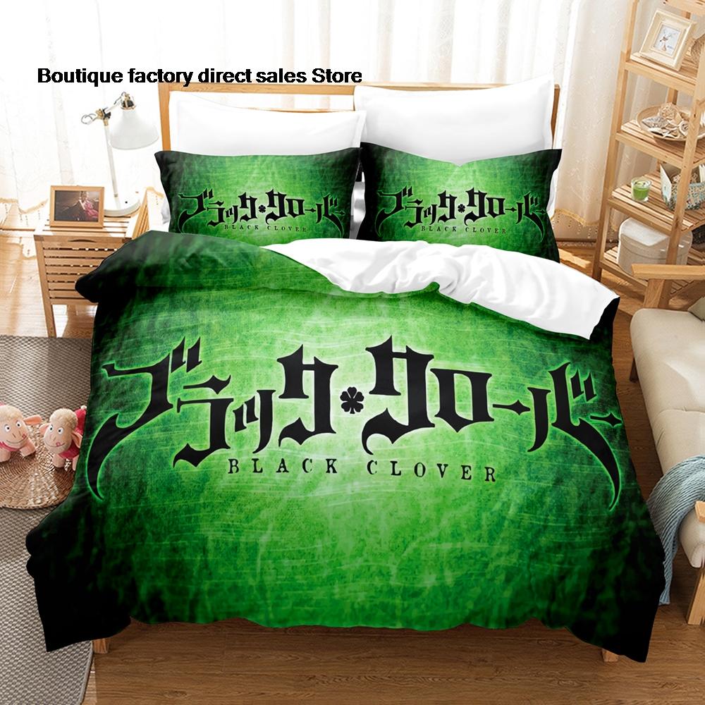 Anime Black Clover Asta Bedding Set 3D Printed Duvet Cover Pillowcase For Otaku Bedroom Home Textile Twin Full Queen King Size