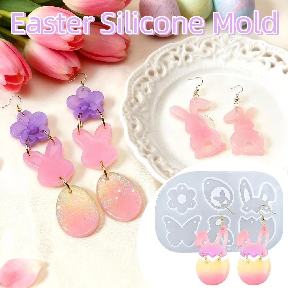 Cute Easter Silicone Mold Non-stick Non-toxic Earring Casting Mould DIY Crafts Reusable Jewelry Mould Resin Casting