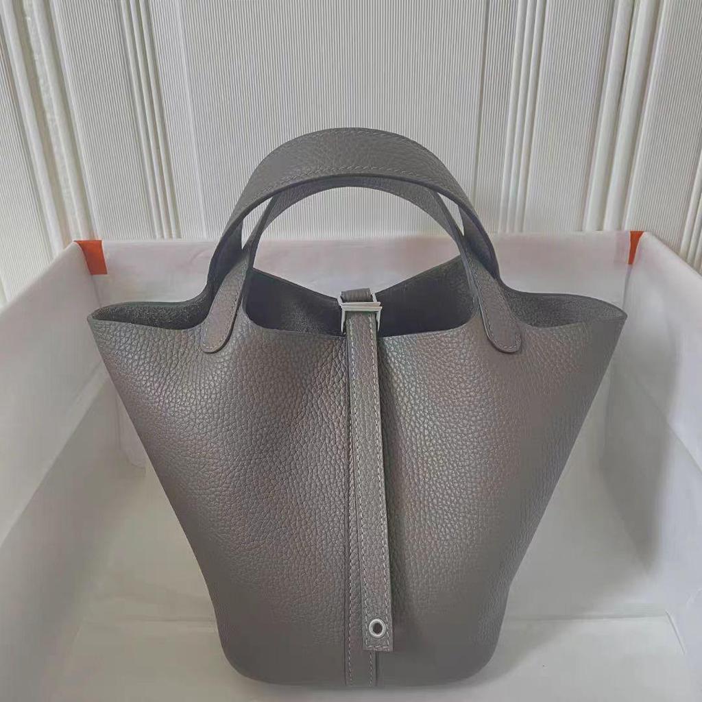 Сумка-корзина для овощей из натуральной кожи класса люкс TC — стильная, универсальная и вместительная сумка-ведро