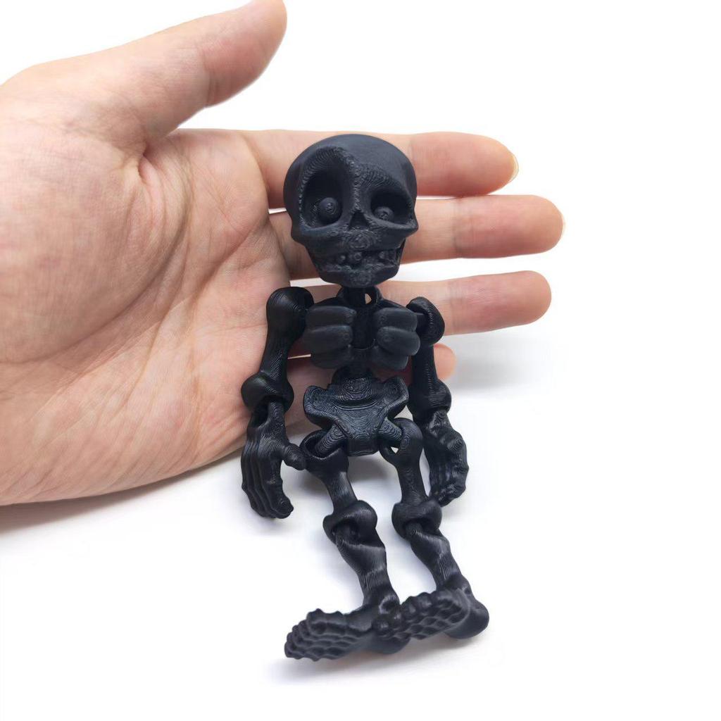 3D Printed Movable Skeleton Man Refrigerator Magnet - Halloween Decoration Model