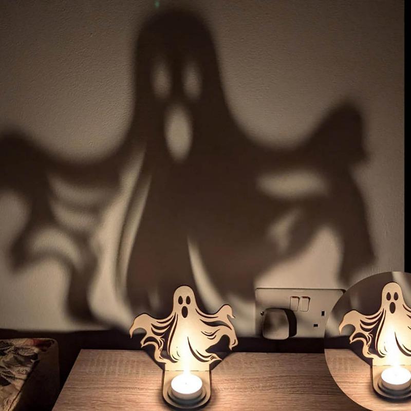 Wooden Crafts Ghost Candles Ghost Horror Halloween Party Decoration Home Living Room Ornament