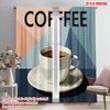 2pcs 2D Flat Printing Drapes Bauhaus Coffee Exhibition Fabric Without Electricity Seasonal Party & Holiday Decor for Festive
