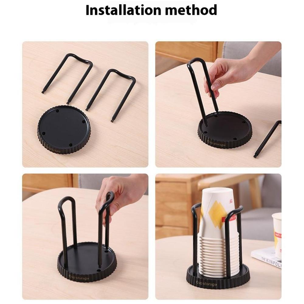 Disposable Cup Dispenser Paper Cup Holder Storage Rack Punching Free for Home